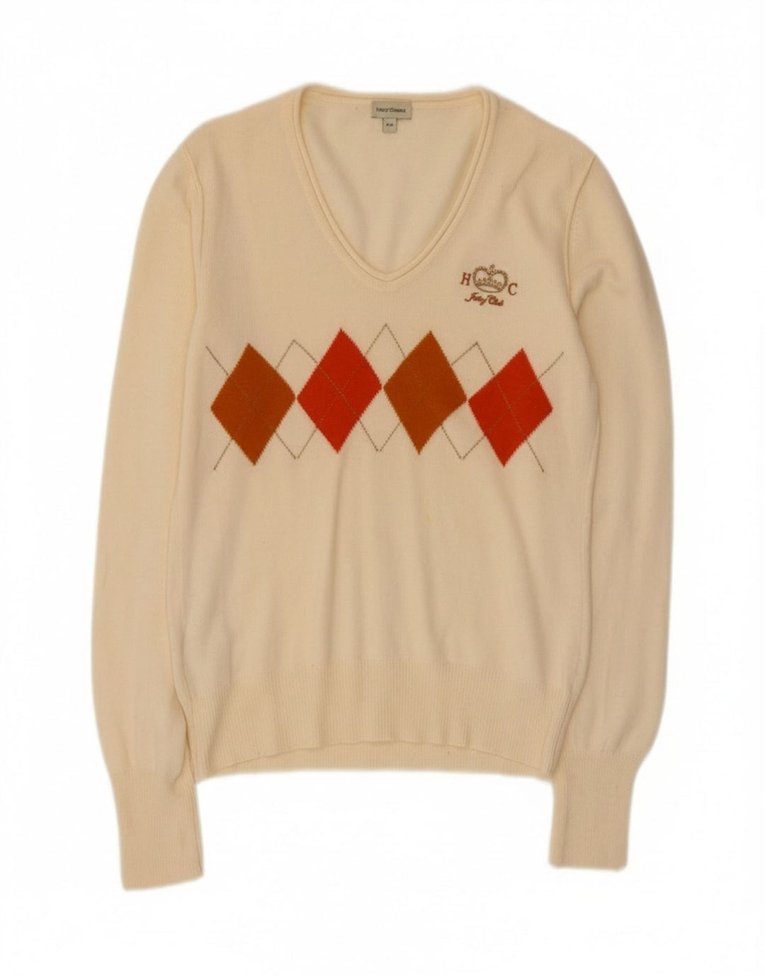 Henry Cottons Womens V-Neck Jumper Sweater IT 46 Large Off White