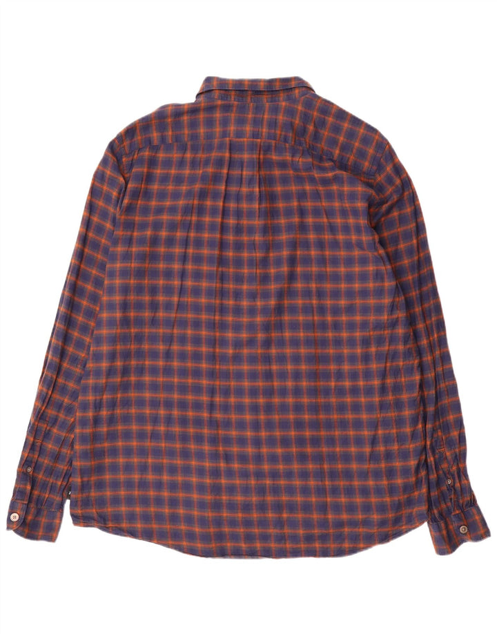 Paul Smith Mens Shirt XL Navy Blue Check Cotton