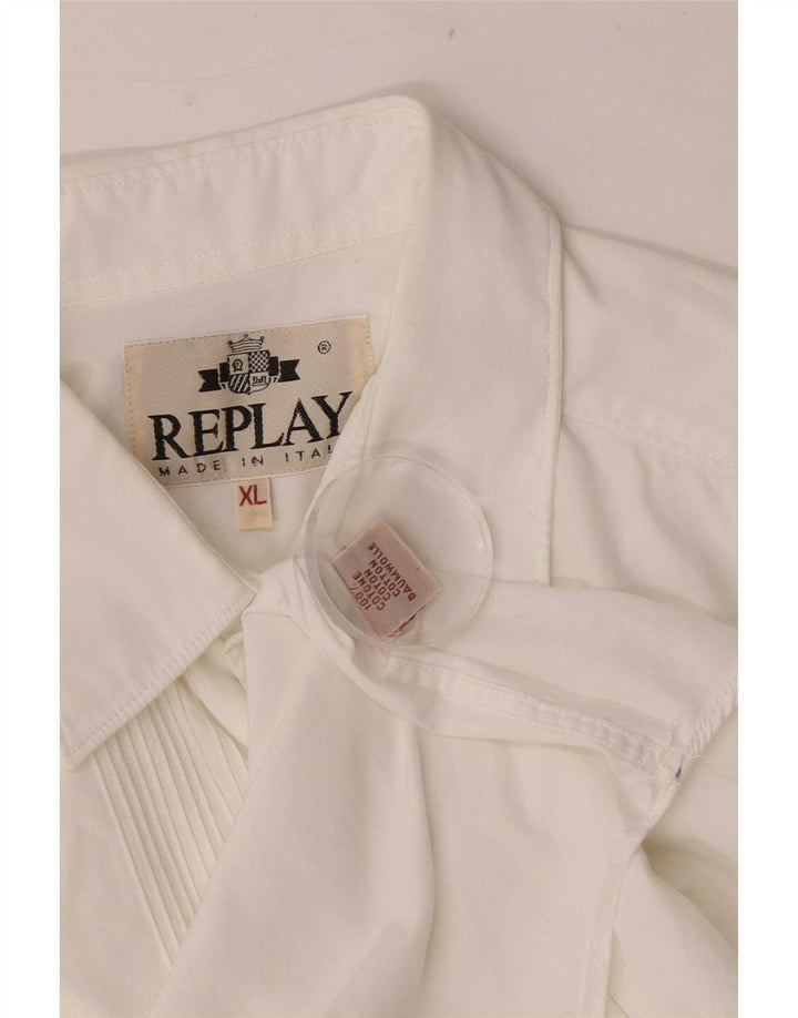 Replay Mens Shirt XL White Cotton