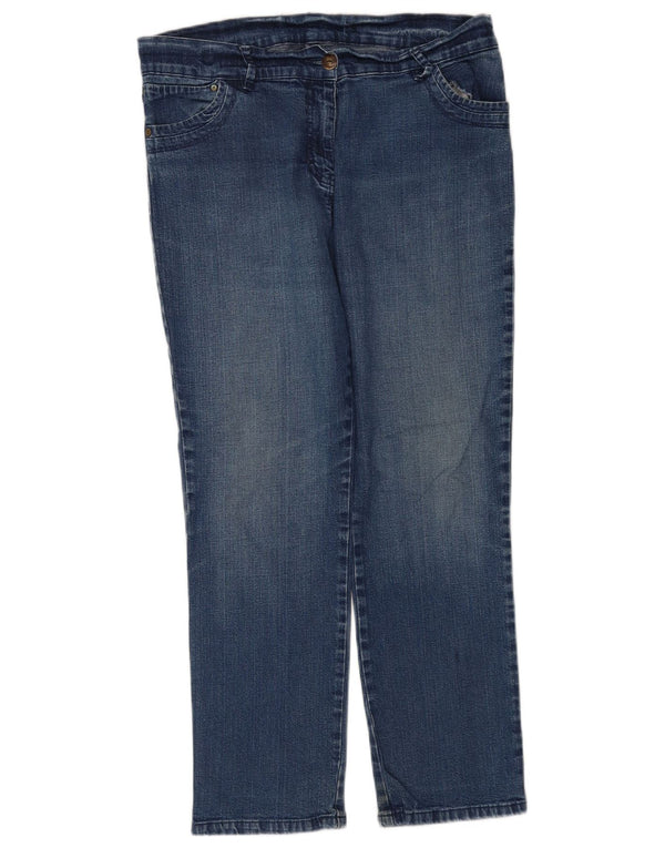 Marks & Spencer Womens Straight Jeans UK 14 Large W34 L27 Blue Cotton
