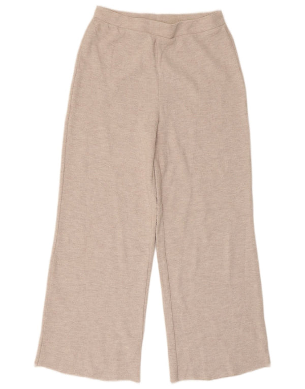 Zara Womens Wide Leg Tracksuit Trousers UK 12 Medium  Beige Flecked