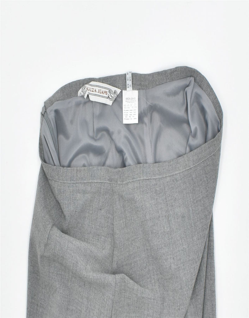 KRIZIA JEANS Womens Pencil Skirt UK 18 XL Grey Polyester | Vintage | Thrift | Second-Hand | Used Clothing | Messina Hembry 