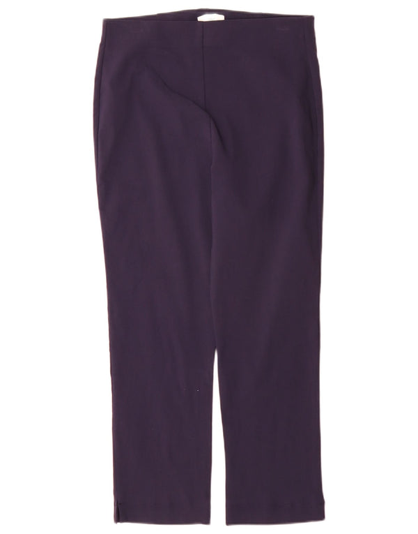 M&Co Womens Regular Cropped Trousers UK 10 Small W26 L25 Navy Blue Viscose