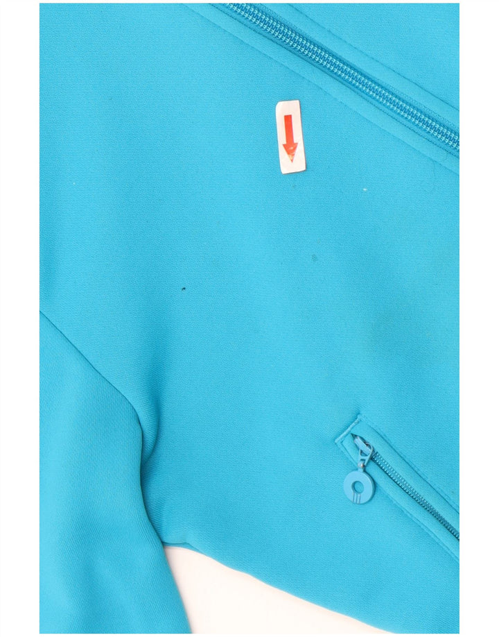 Adidas Womens Tracksuit Top Jacket UK 8 Small Blue Polyester