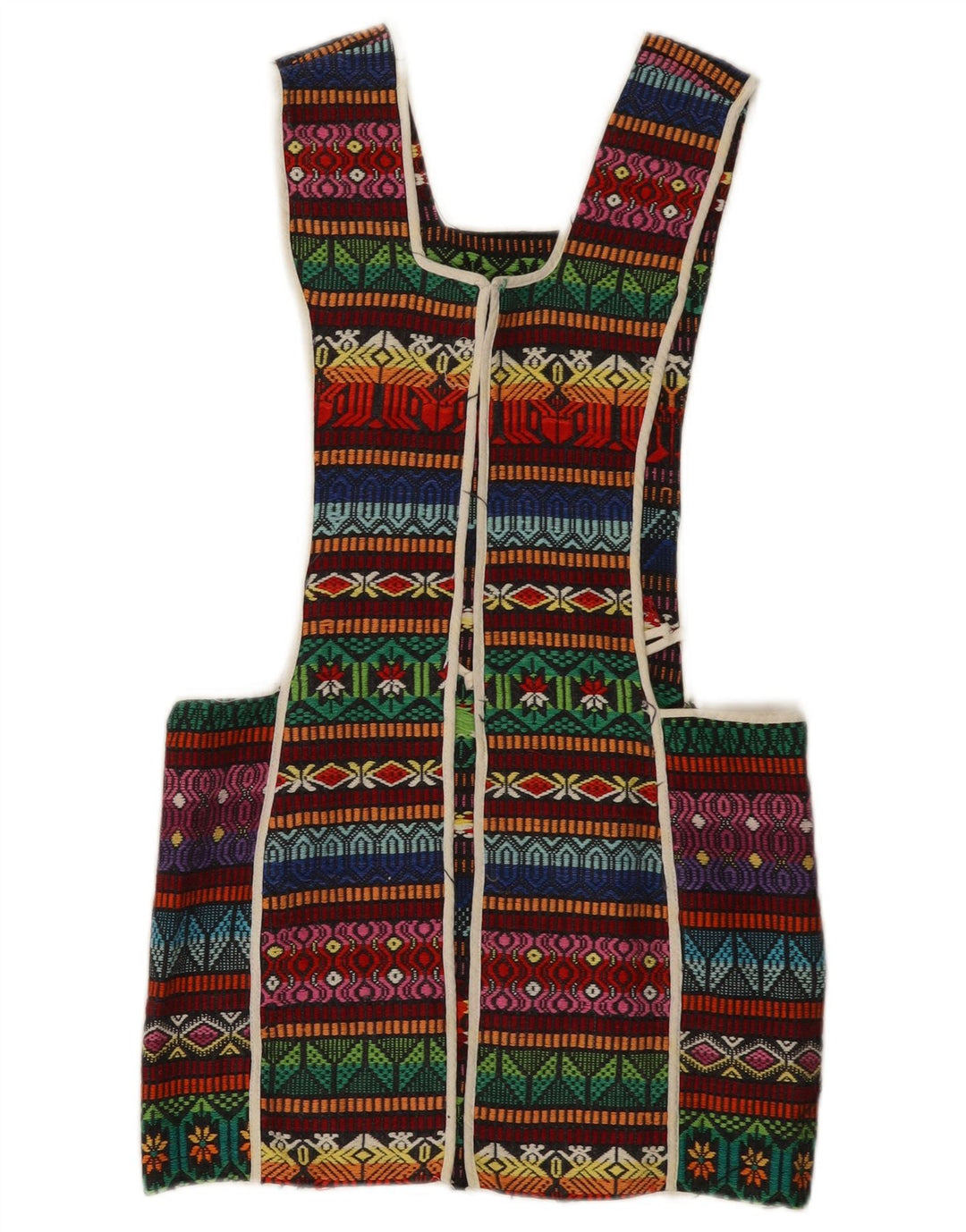 Vintage Womens Sleeveless Tunic Top One Size Multicoloured Geometric