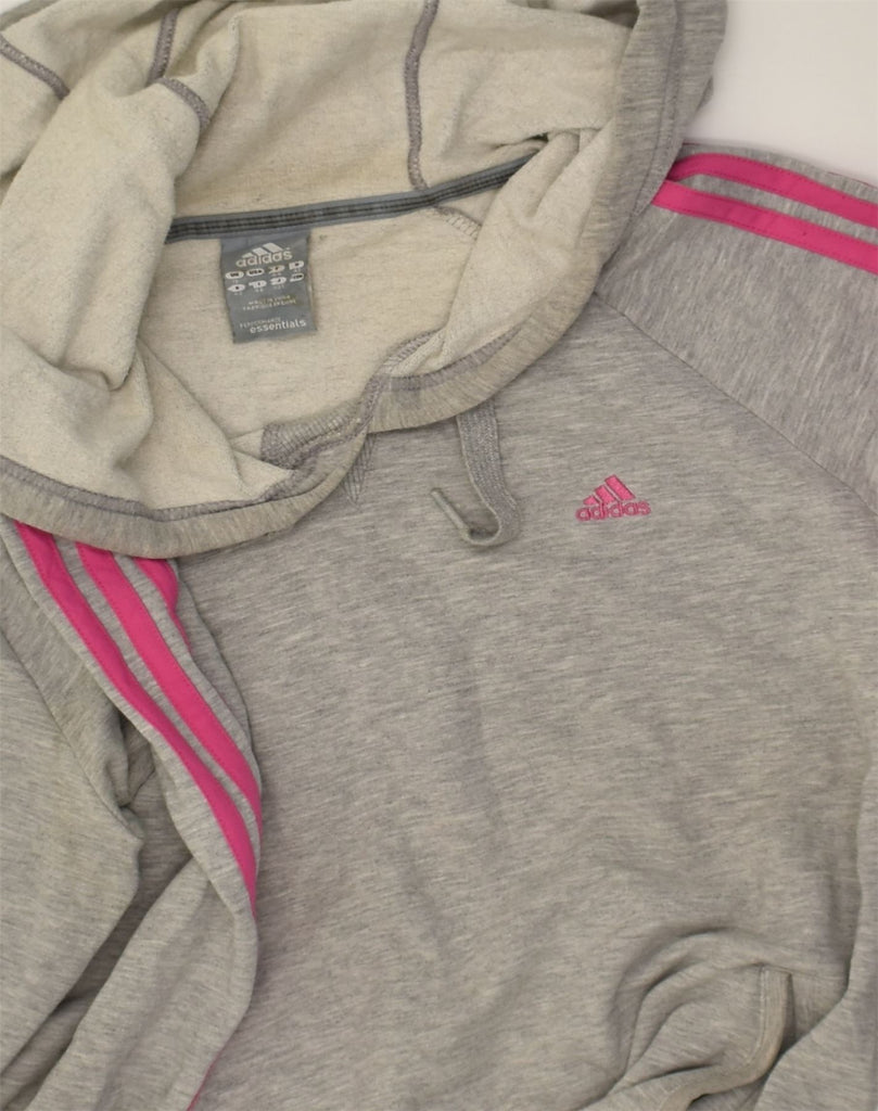 ADIDAS Womens Hoodie Jumper UK 18 XL Grey Cotton | Vintage Adidas | Thrift | Second-Hand Adidas | Used Clothing | Messina Hembry 