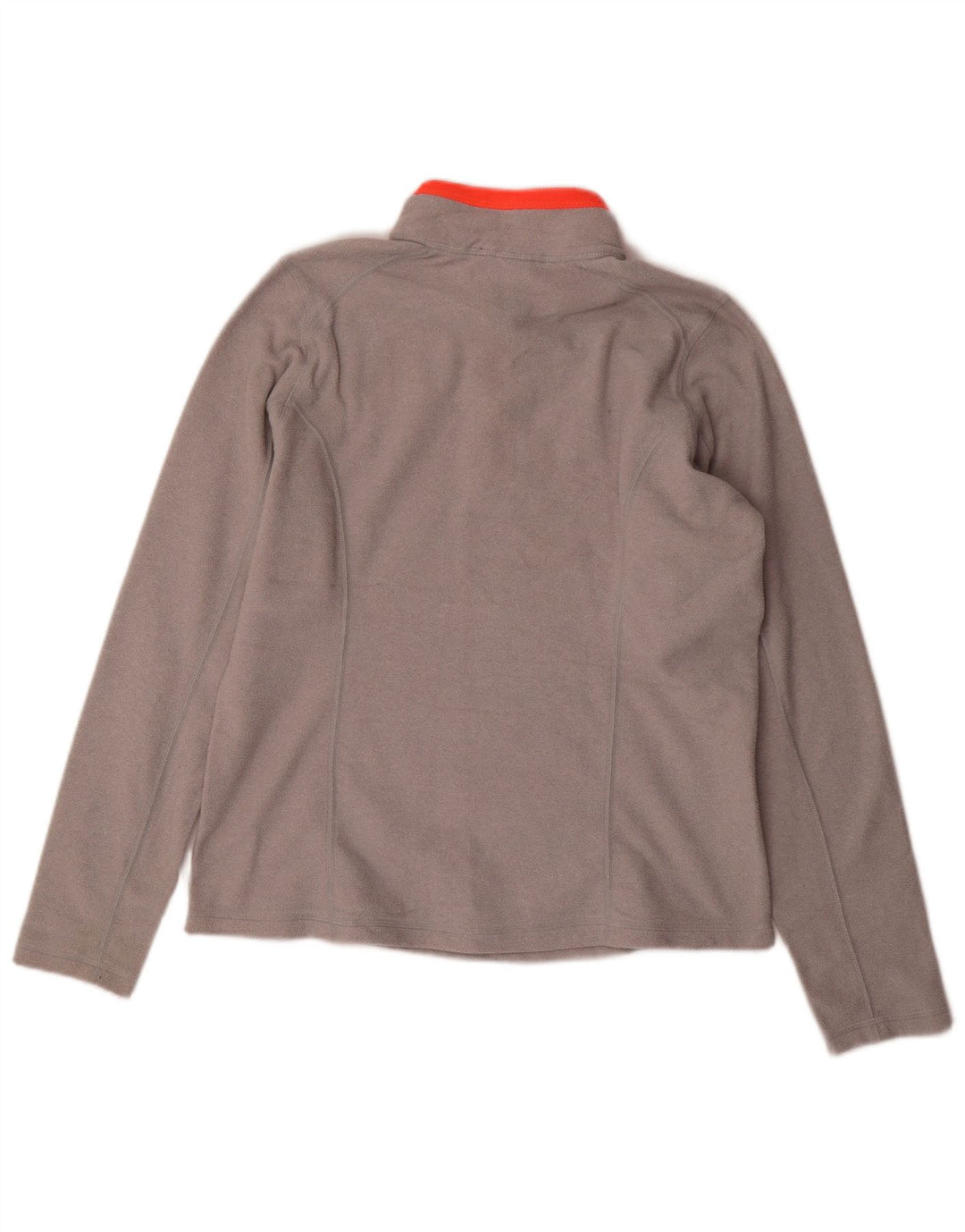 THE NORTH FACE Womens Zip Neck Fleece Jumper UK 14 Medium Grey Polyester