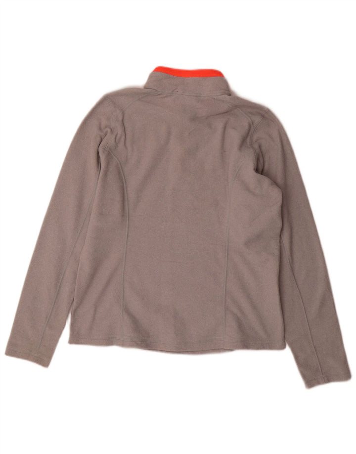 THE NORTH FACE Womens Zip Neck Fleece Jumper UK 14 Medium Grey Polyester