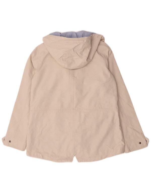 Crew Clothing Womens Hooded Utility Jacket UK 10 Small Off White Polyester