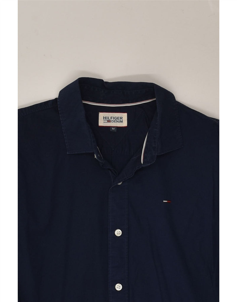 TOMMY HILFIGER Mens Shirt Medium Navy Blue Cotton | Vintage Tommy Hilfiger | Thrift | Second-Hand Tommy Hilfiger | Used Clothing | Messina Hembry 