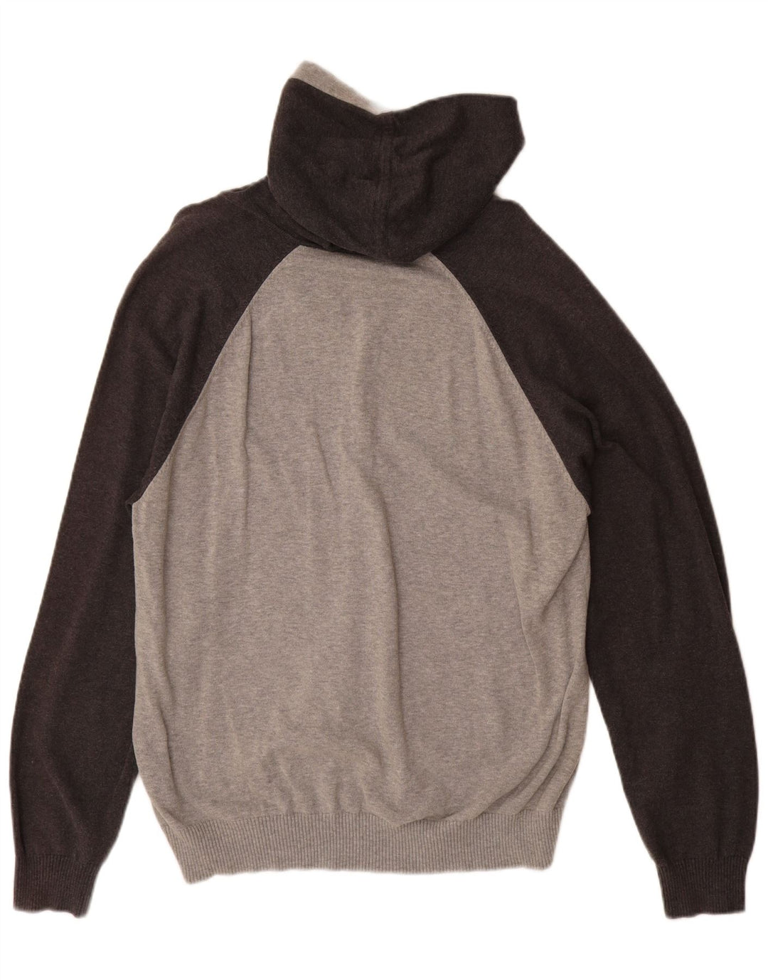 CALVIN KLEIN JEANS Mens Hooded Cardigan Sweater XL Grey Colourblock Cotton