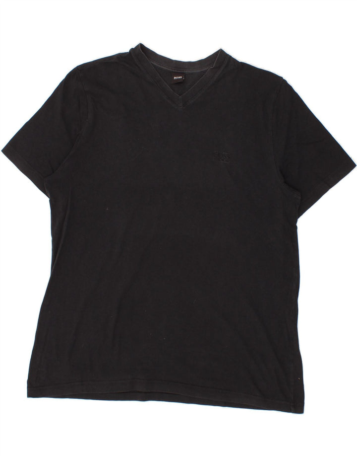 HUGO BOSS Mens T-Shirt Top XL Black Vintage Hugo Boss and Second-Hand Hugo Boss from Messina Hembry 