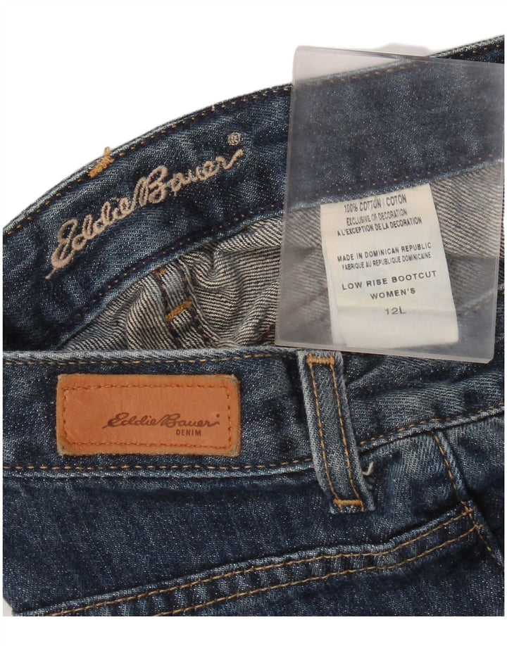 Eddie Bauer Womens Low Waist Bootcut Jeans US 12 Large W34 L35 Blue Cotton