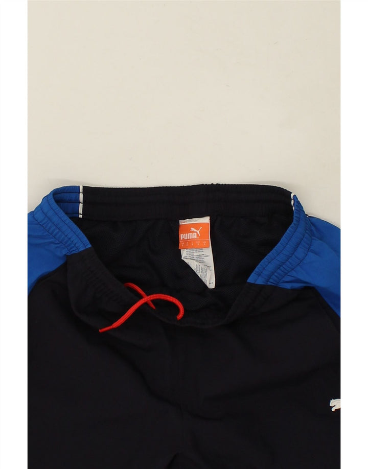 PUMA Mens Tracksuit Trousers Small Navy Blue Colourblock Polyester