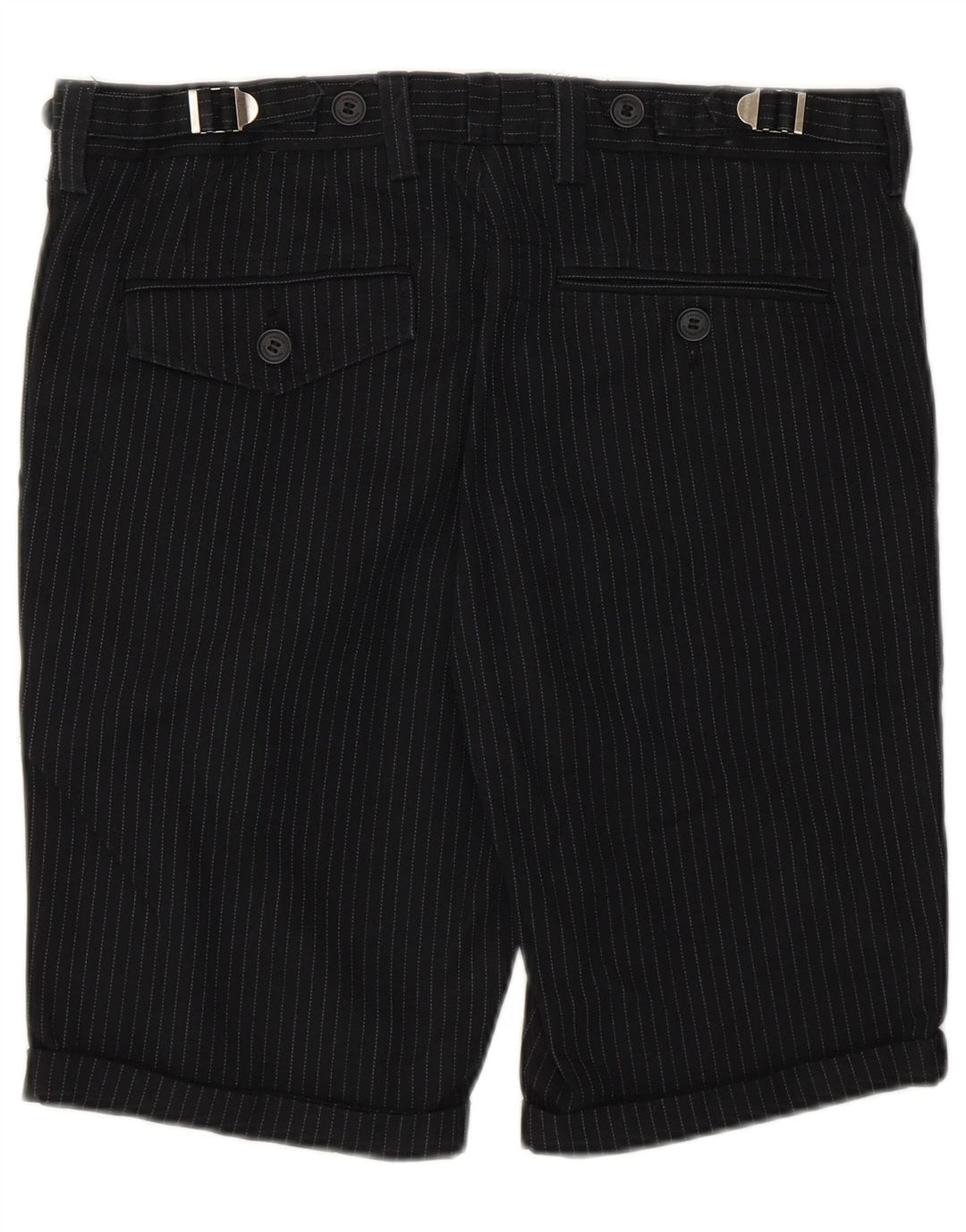French Connection Mens Chino Shorts W30 Medium  Black Pinstripe Cotton