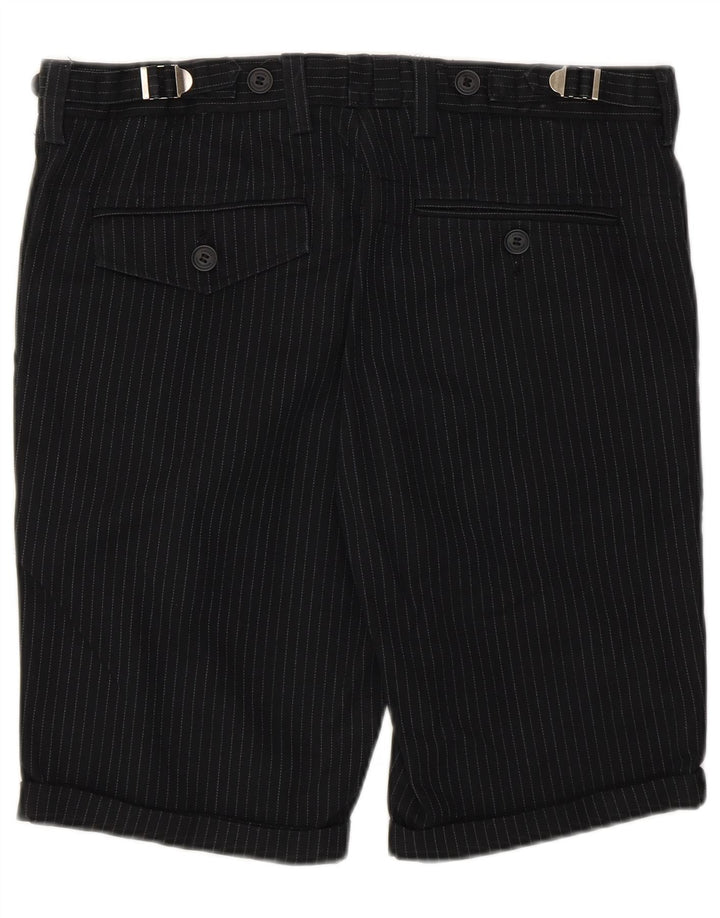 French Connection Mens Chino Shorts W30 Medium  Black Pinstripe Cotton