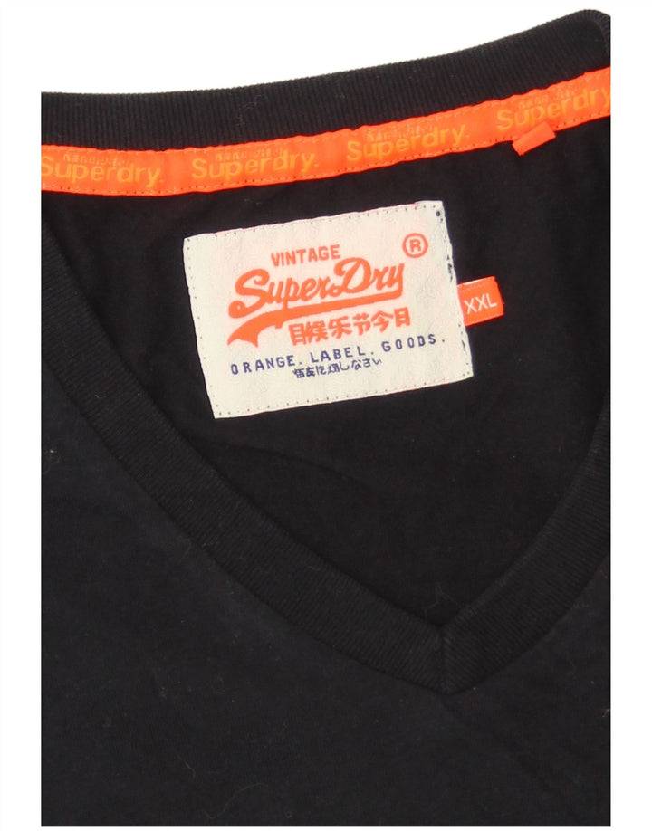SUPERDRY Mens T-Shirt Top 2XL Black