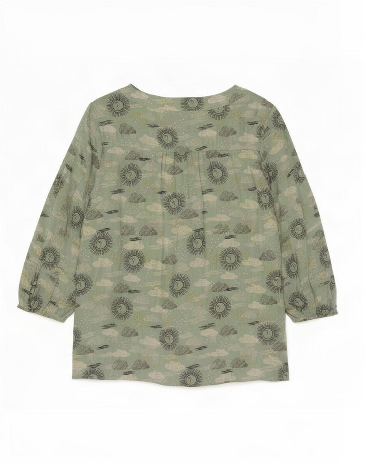 White Stuff Womens Abstract Pattern Shirt Blouse UK 16 Large Green