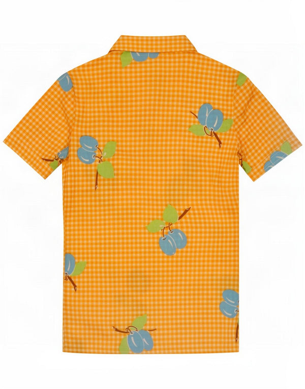 Vintage Womens Short Sleeve Shirt UK 10 Small Yellow Gingham
