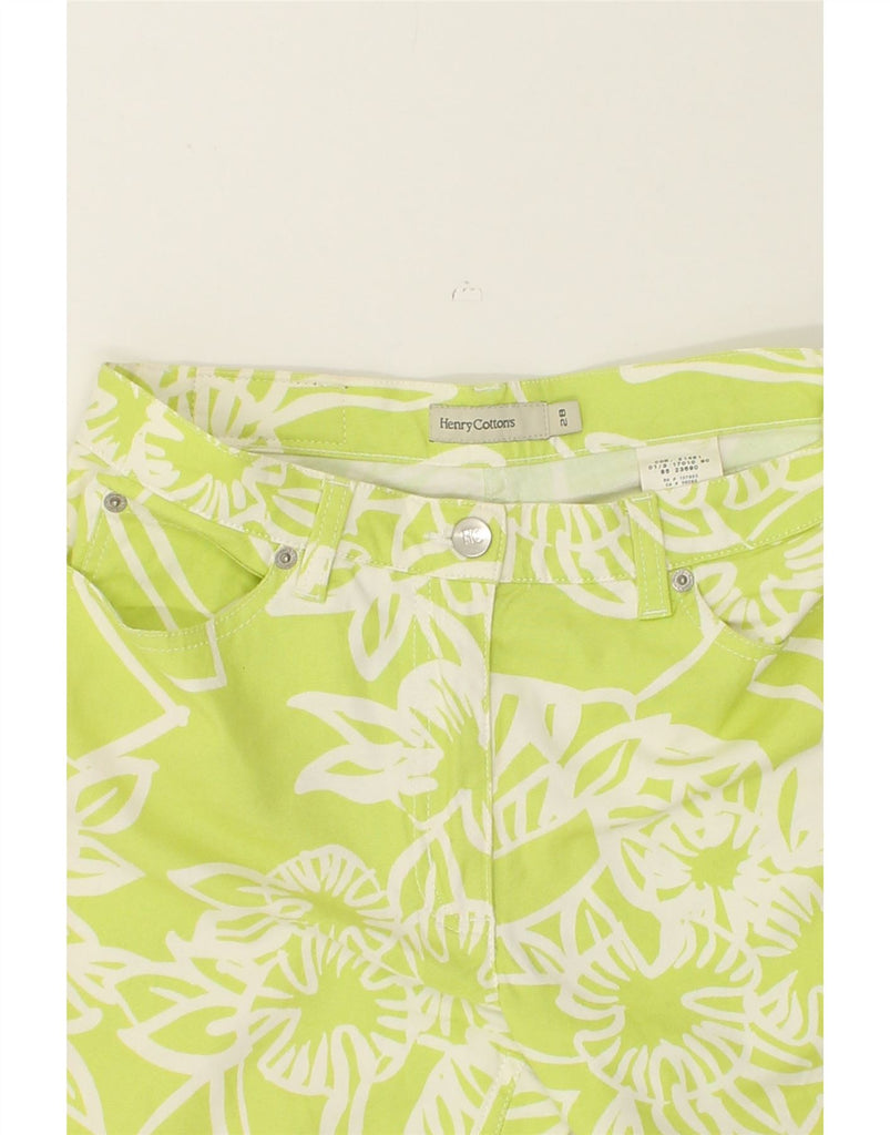 HENRY COTTONS Womens Slim Casual Trousers W28 L31  Green Floral Cotton | Vintage Henry Cottons | Thrift | Second-Hand Henry Cottons | Used Clothing | Messina Hembry 