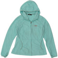 THE NORTH FACE Womens Hooded Fleece Jacket UK 14 Medium Turquoise