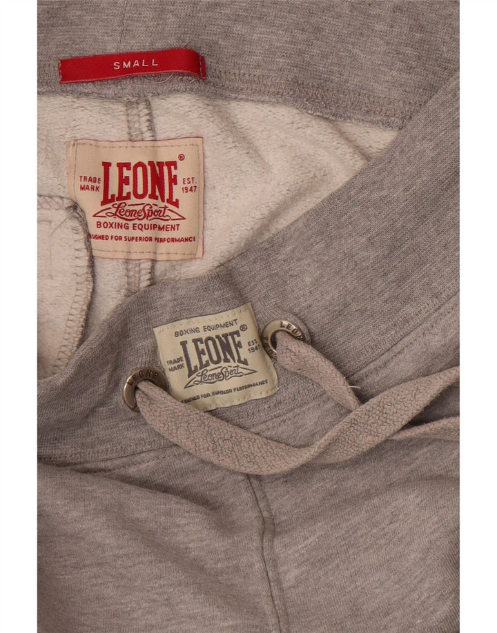 Leone Mens Graphic Tracksuit Trousers Joggers Small  Grey Flecked