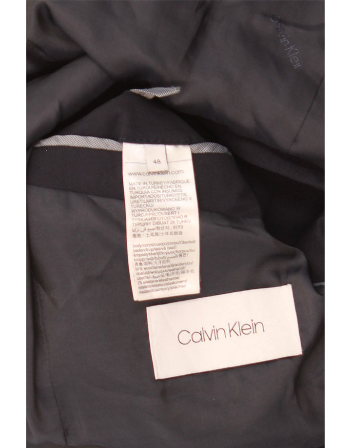 Calvin Klein Mens 2 Button Blazer Jacket IT 48 Medium Black Polyester