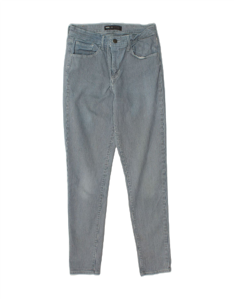 LEVI'S Womens Skinny Casual Trousers W28 L28 Blue Striped Cotton Vintage Levi's and Second-Hand Levi's from Messina Hembry 