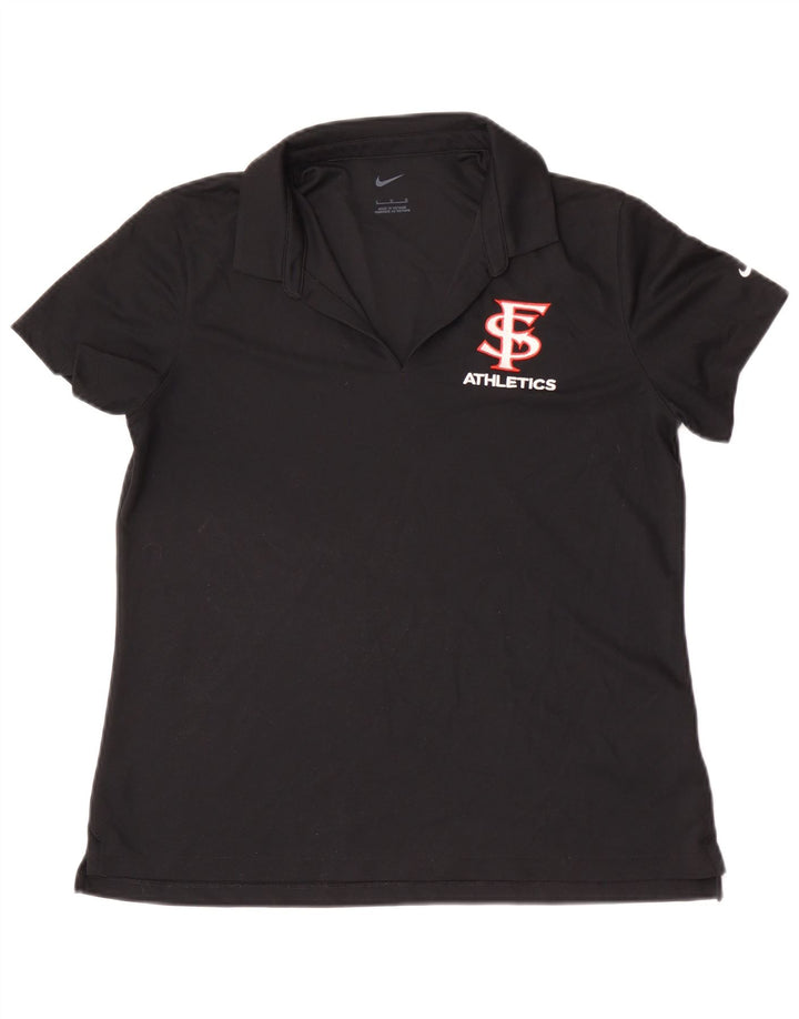 Nike Womens San Francisco Polo Shirt UK 14 Large Black Polyester