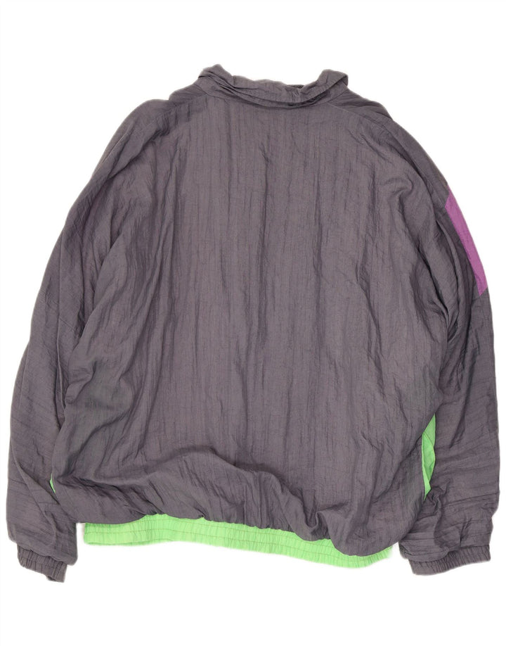 CLIPPER Mens Tracksuit Top Jacket UK 46 2XL Grey Colourblock Cotton