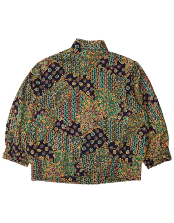Vintage Womens 3/4 Sleeve Shirt Blouse IT 46 Large Multicoloured Paisley