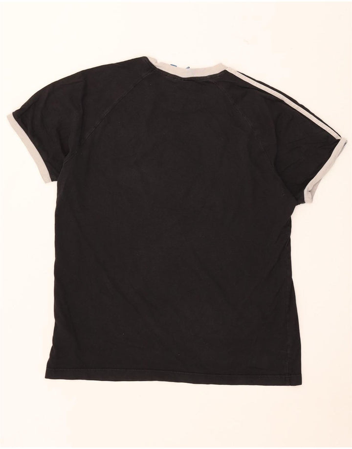 Adidas Mens T-Shirt Top Large Black Colourblock Cotton
