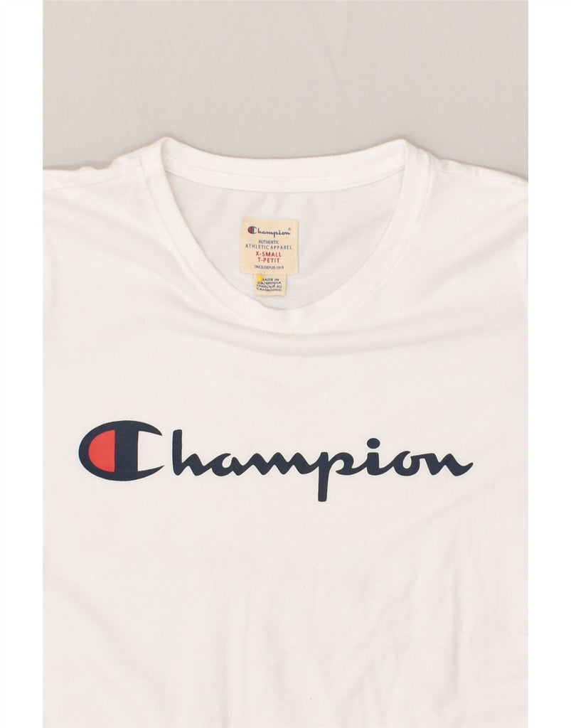 CHAMPION Mens Graphic T-Shirt Top XS White Cotton | Vintage Champion | Thrift | Second-Hand Champion | Used Clothing | Messina Hembry 