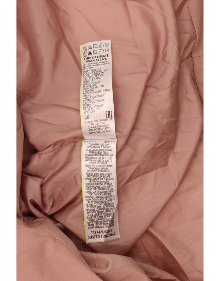 Marks & Spencer Womens Hooded Oversized Padded Coat UK 18 XL Pink Polyester