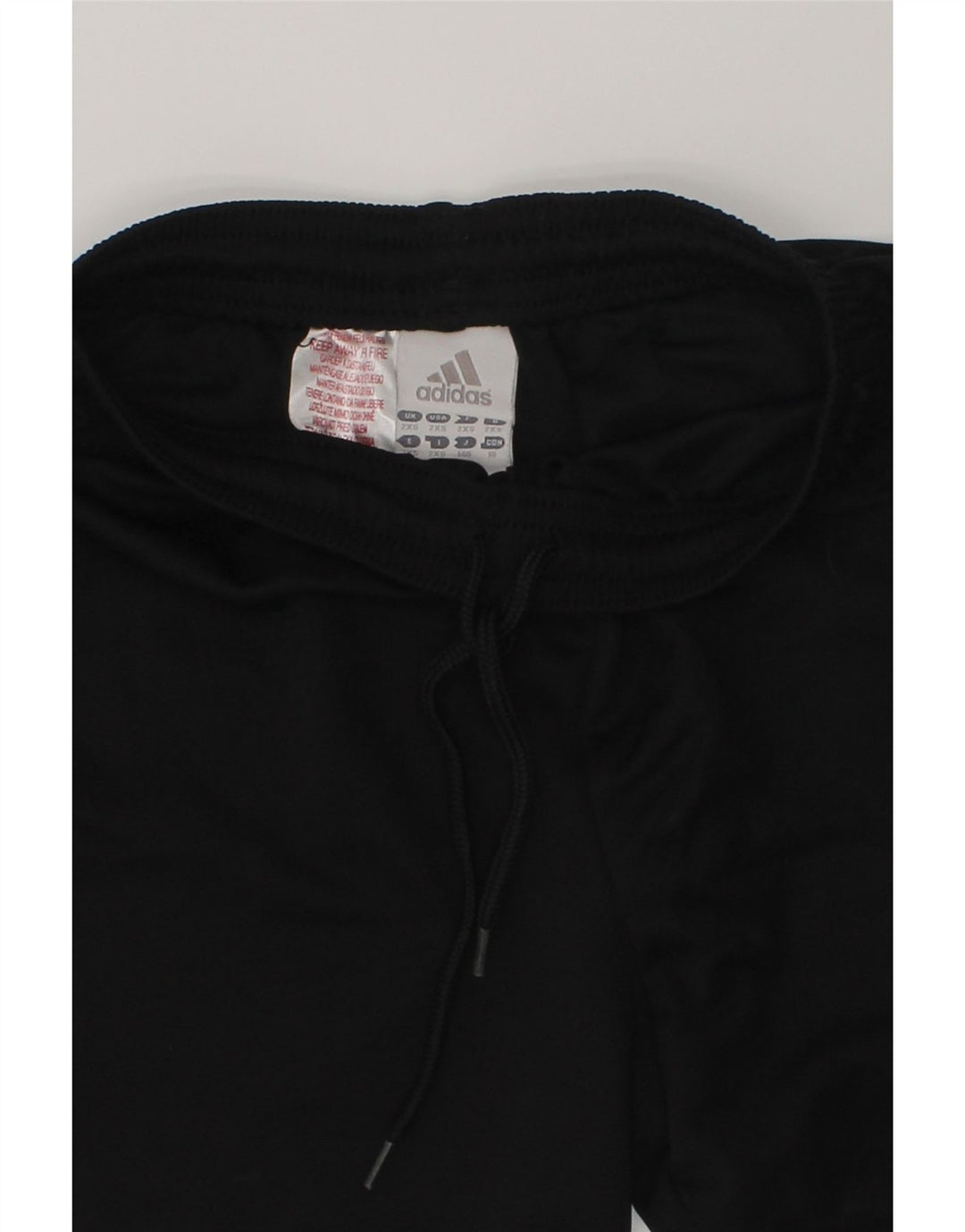 ADIDAS Boys Climalite Graphic Sport Shorts 9-10 Years 2XS Black Polyester | Vintage Adidas | Thrift | Second-Hand Adidas | Used Clothing | Messina Hembry 