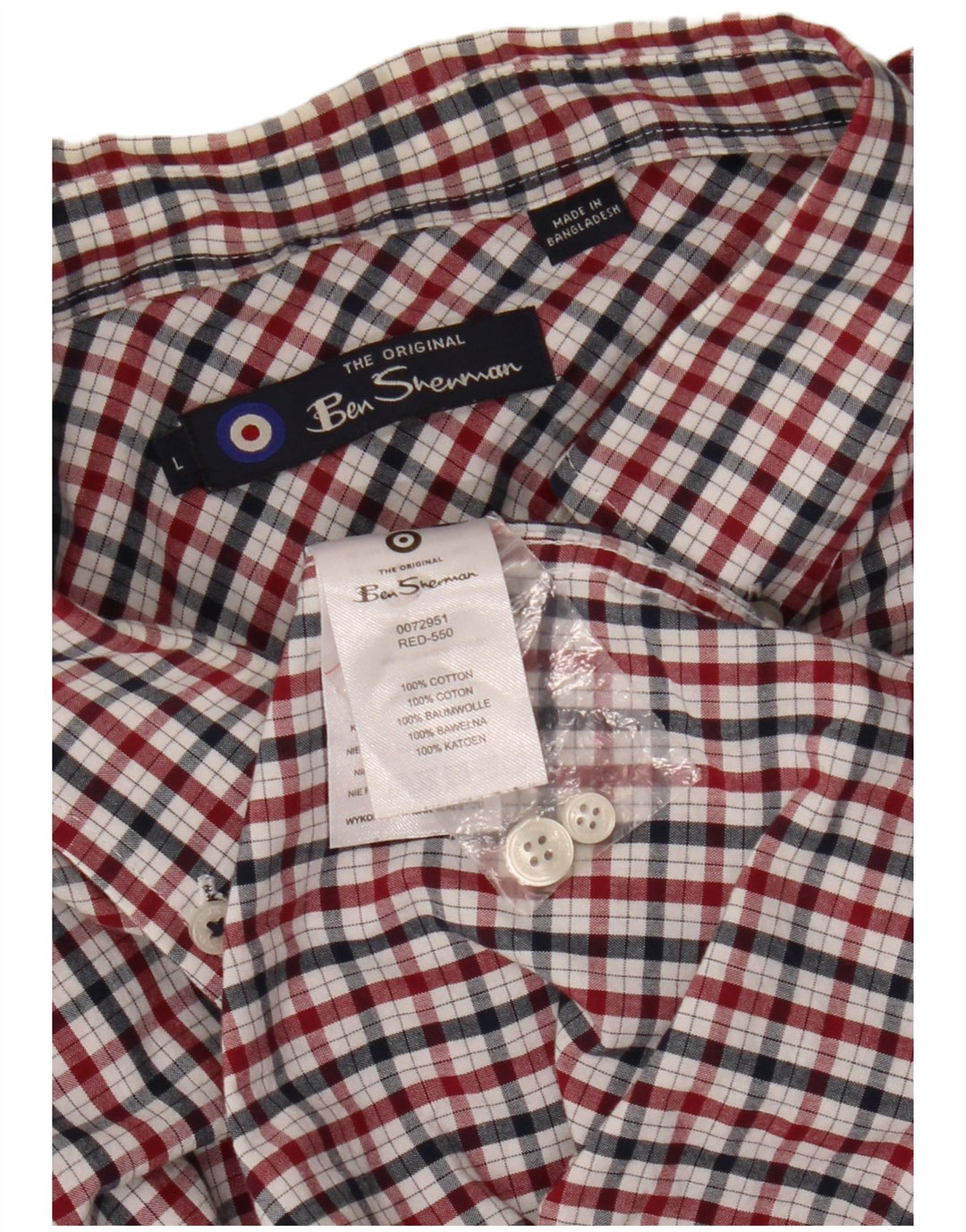 Ben Sherman Mens Shirt Large Multicoloured Check Cotton