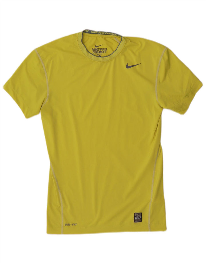 Nike Mens Dri Fit T-Shirt Top Large Yellow Polyester Sports