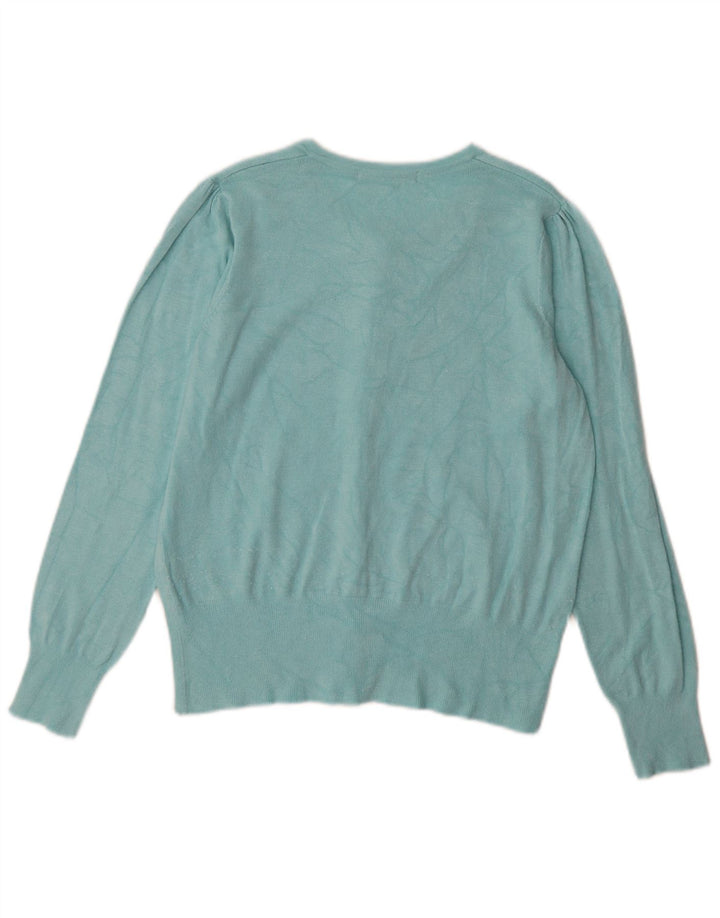 Marks & Spencer Womens Cardigan Sweater UK 14 Medium Blue