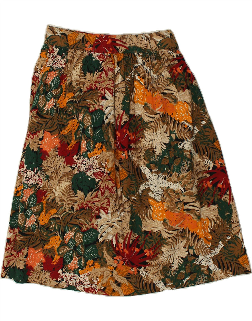 VINTAGE Womens A-Line Skirt W26 Small Brown Floral | Vintage Vintage | Thrift | Second-Hand Vintage | Used Clothing | Messina Hembry 