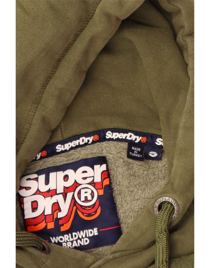 SUPERDRY Mens Graphic Hoodie Jumper Small Khaki Cotton