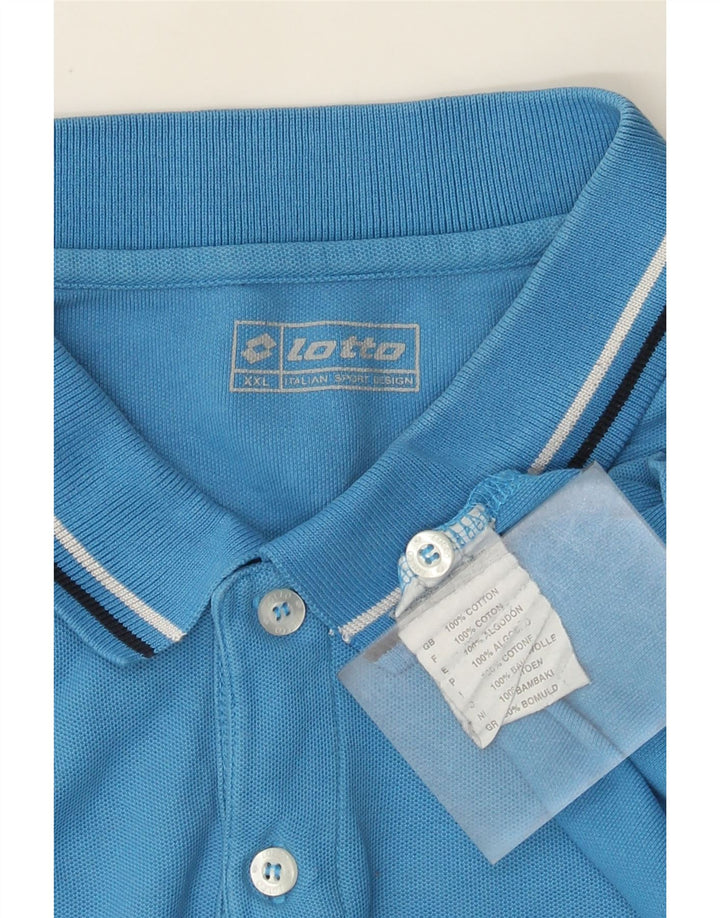 Lotto Mens Polo Shirt 2XL Blue Cotton
