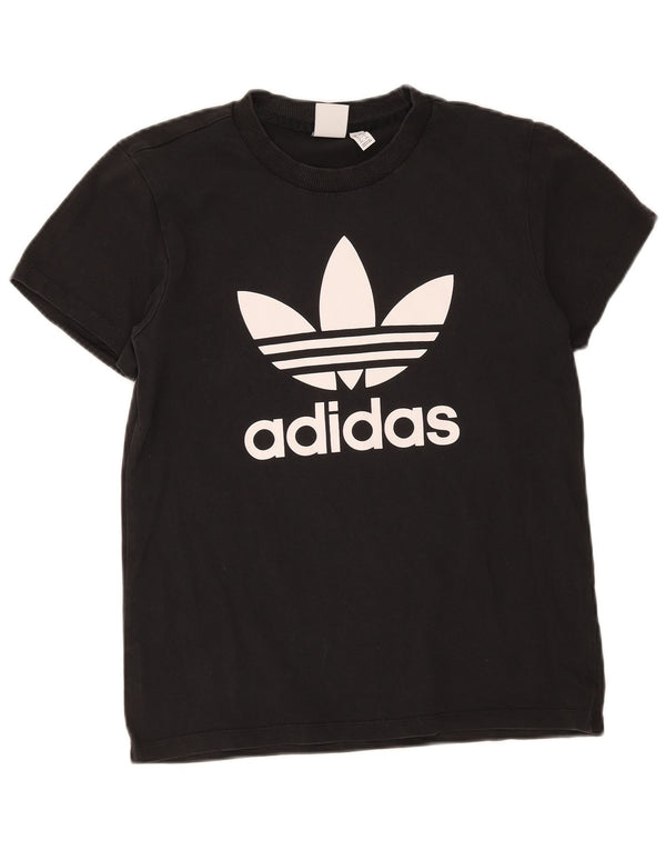 Adidas Womens Graphic T-Shirt Top UK 8 Small Black Cotton