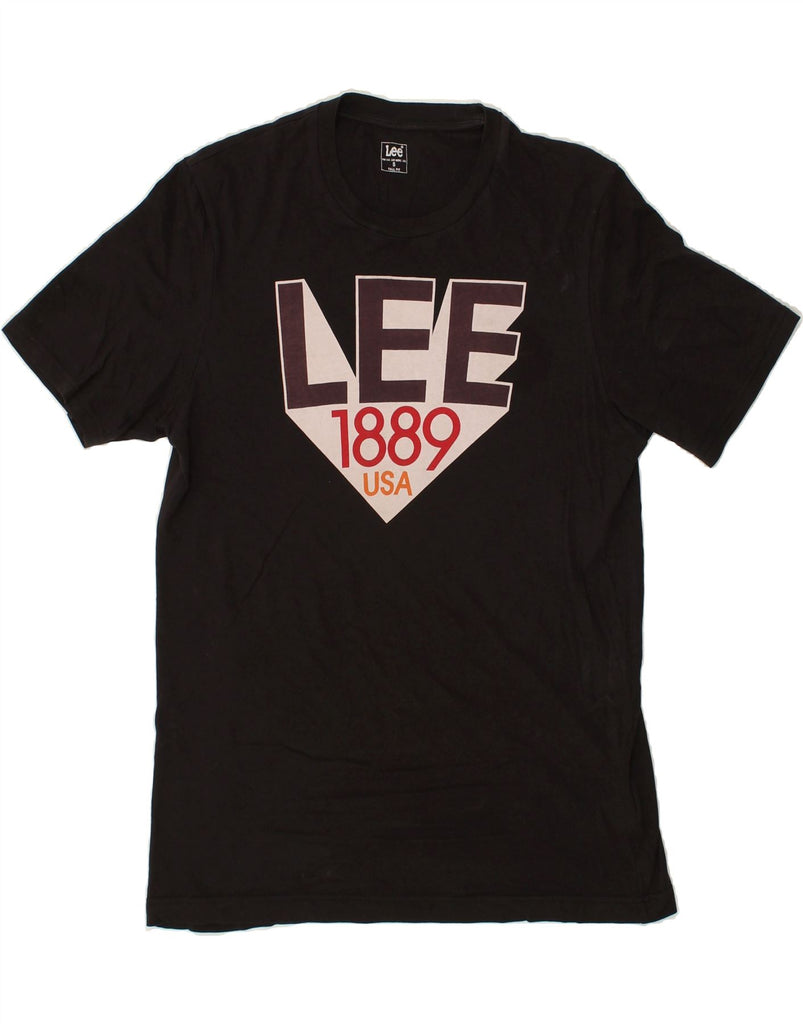 LEE Mens Tall Graphic T-Shirt Top Small Black Cotton | Vintage Lee | Thrift | Second-Hand Lee | Used Clothing | Messina Hembry 