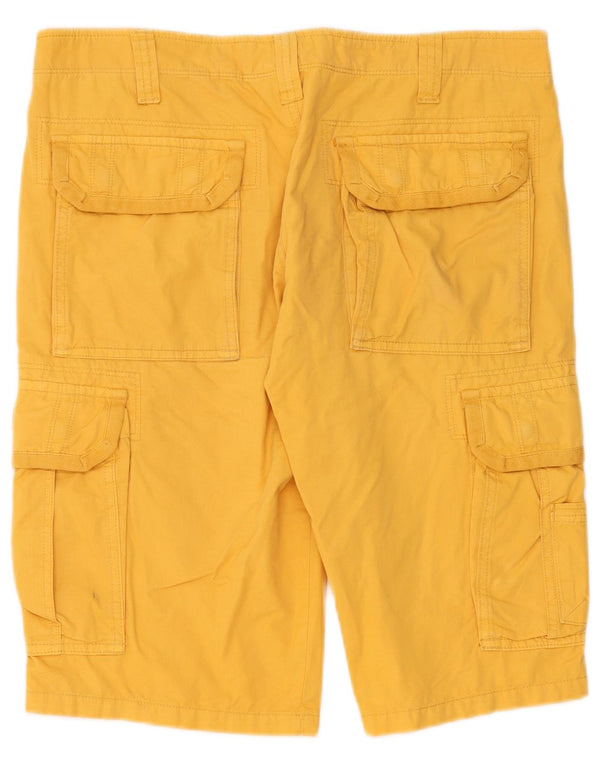 Rifle Mens Cargo Shorts W33 Medium Yellow Cotton