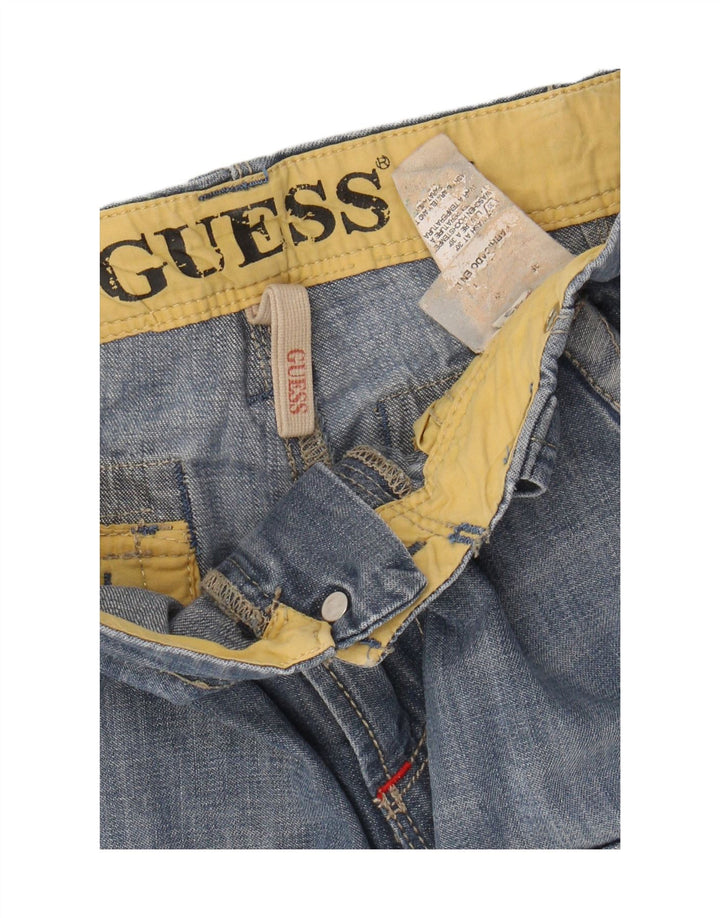 GUESS Mens Cargo Denim Shorts W33 Medium  Blue