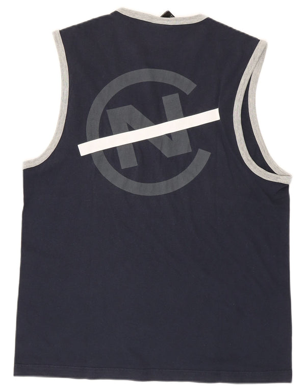 Nautica Mens Graphic Vest Top Small Navy Blue Cotton