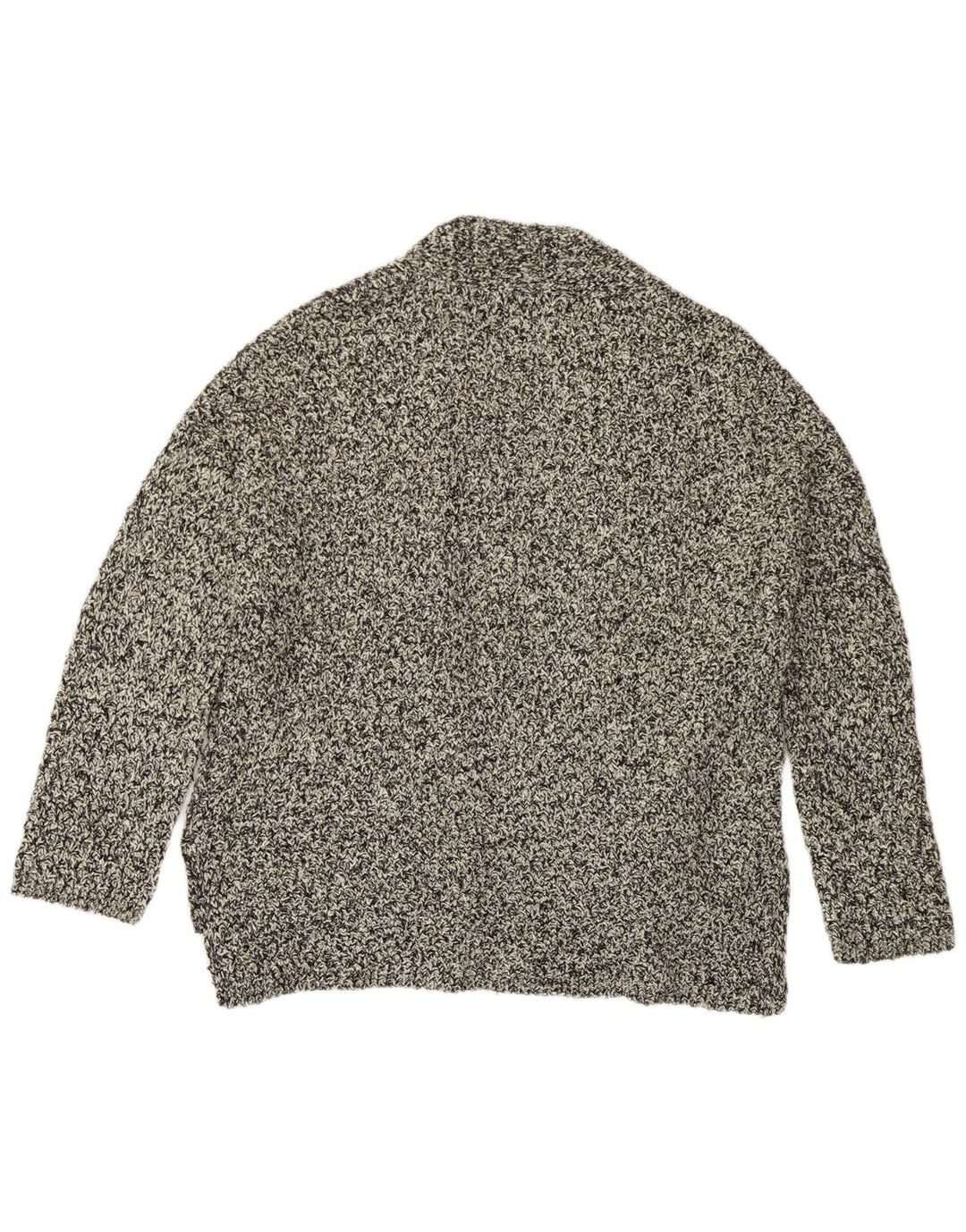 Massimo Dutti Womens Open Cardigan Sweater UK 18 XL Grey Flecked
