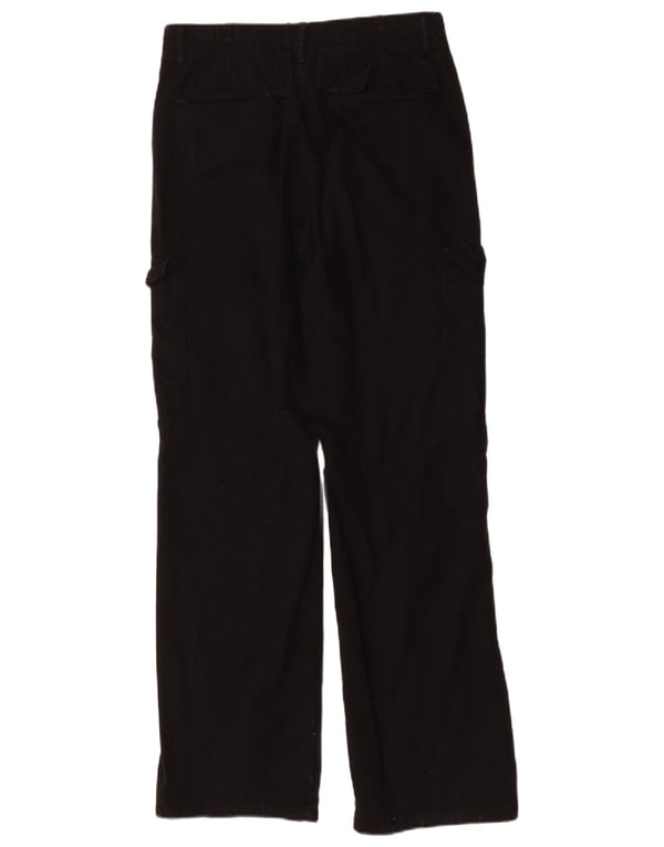 Zara Womens Straight Cargo Trousers EU 38 Small W28 L30 Black Cotton