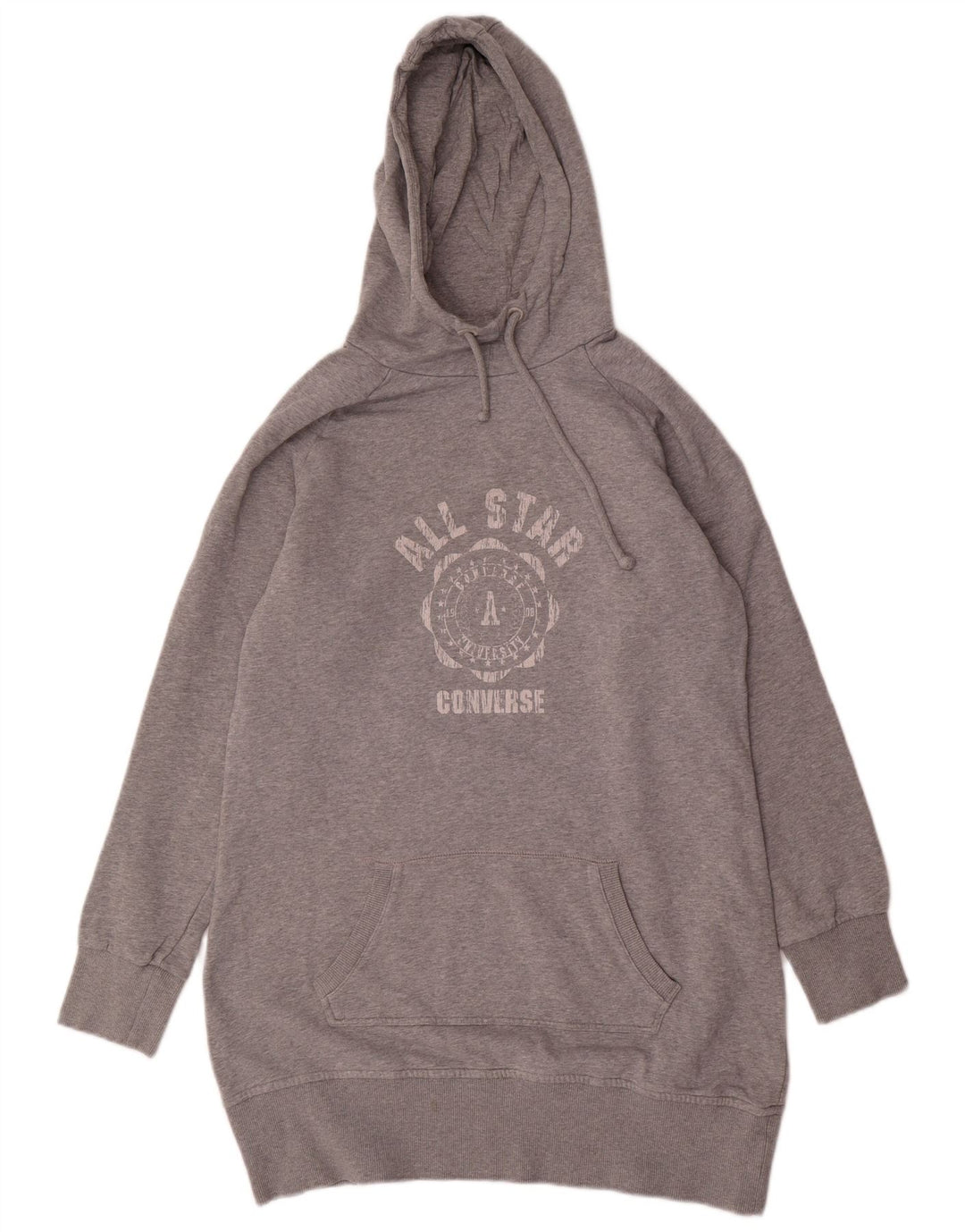 CONVERSE Womens All Star Longline Graphic Hoodie Jumper UK 18 XL Grey
