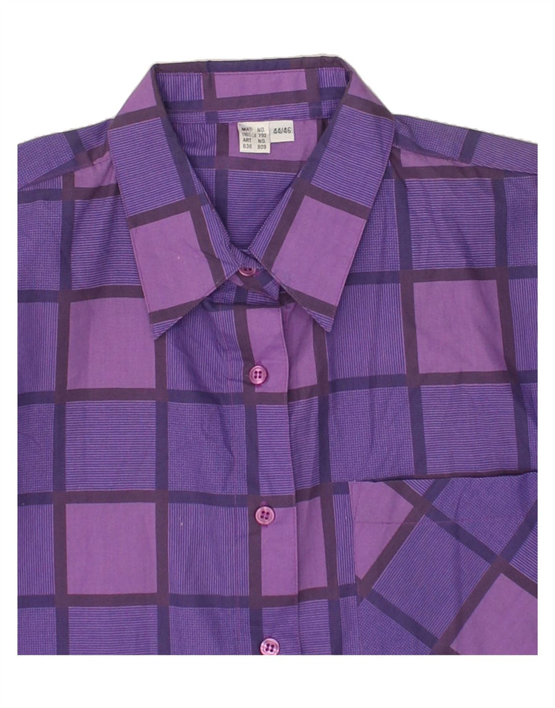 VINTAGE Womens Shirt EU 44/46 XL Purple Check Cotton | Vintage Vintage | Thrift | Second-Hand Vintage | Used Clothing | Messina Hembry 